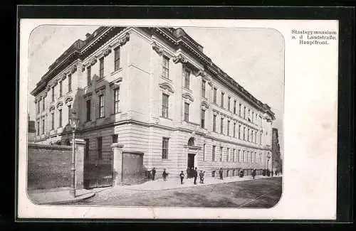 AK Wien, Staatsgymnasium an der Landstrasse, Hauptfront