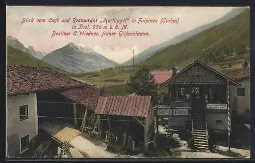 AK Fulpmes /Stubai, Blick vom Café und Restaurant Hörtnagel, Bes. C. Wiedner