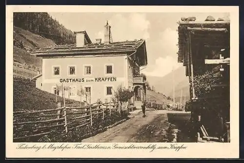 AK Finkenberg b. Mayrhofen, Gasthaus und Gemischtwarenhandlung zum Krapfen