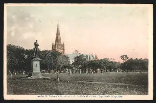 AK Singapore, Ander S. Andrew`s Cathedral and Raffle`s Monument Esplanade