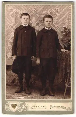 Fotografie Stýblo Alois, Krucemburk, Zwei junge Knaben in Partnergarderobe