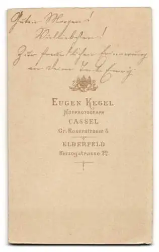 Fotografie Eugen Kegel, Elberfeld, Herzogstrasse 32, Emmy in hochgeschlossenem Kleid