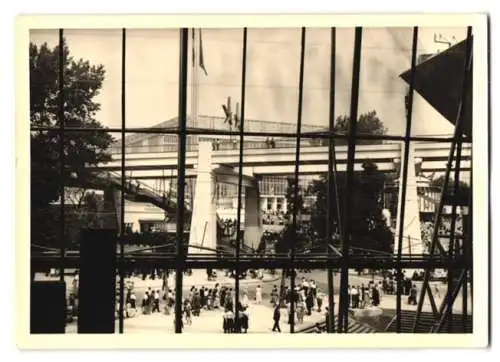 2 Fotografien Brüssel - Bruxelles, Ausstellung Expo 1958, Atomium & Ausstellungshalle