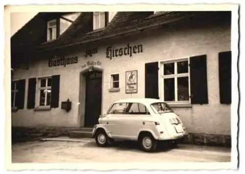 16 Fotografie Ansicht Töpen, Reise mit BMW 600 Kennzeichen B-KH 433, Mechaniker, Reifenwechsel, Gasthaus