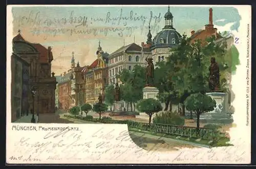 Lithographie München, Promenadenplatz