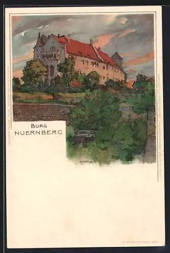 Künstler-AK Karl Mutter: Nürnberg, Blick auf die Burg Nürnberg