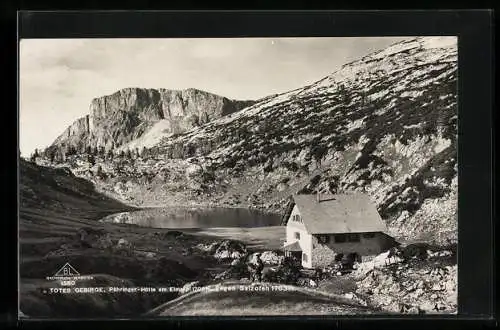 AK Pühringer-Hütte, Partie mit Elmsee gegen Salzofen, Totes Gebirge