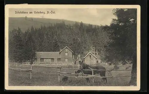 AK Unterberg, Blick auf das Schutzhaus am Unterberg