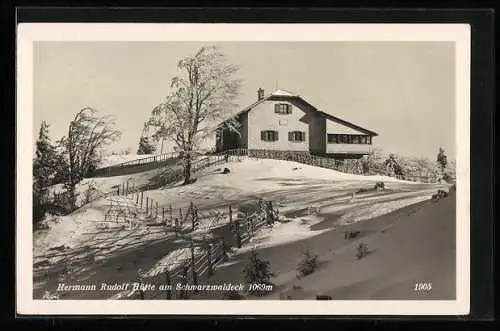 AK Hermann-Rudolf-Hütte am Schwarzwaldeck im Winter