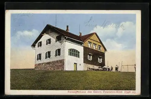 AK Reisalpenhaus des Österr. Touristen-Klub, Wanderer