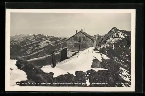 AK Niedersachsenhaus, Berghütte gegen steinernes Meer