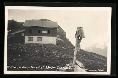 AK Berghütte Tuxerjoch über dem Zillertal