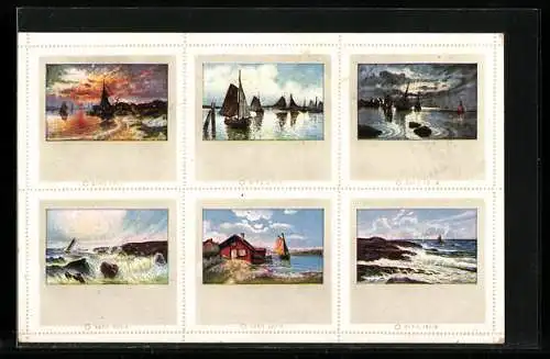 AK Briefmarken mit Küstenansichten