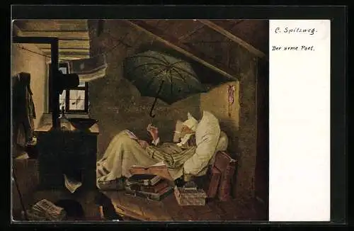 Künstler-AK Carl Spitzweg: der arme Poet