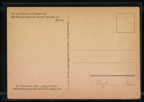 Künstler-AK Heinz Geilfus: Jäger mit Gewehr stürzt von der Leiter