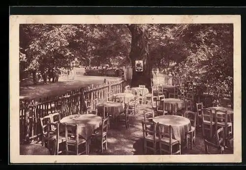 AK Wiener Prater, Restaurant Schweizerhaus mit Terrasse