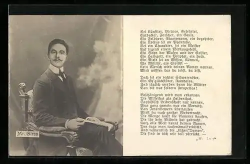 AK Der Ehemann von Prinzessin Luise von Sachsen, Gedicht