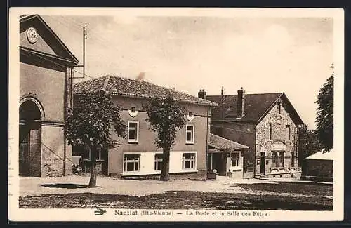 AK Nantiat, La Poste et la Salle des Fetes