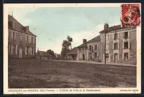 AK Mézières-sur-Issoire, L`Hotel de Ville et la Gendarmerie