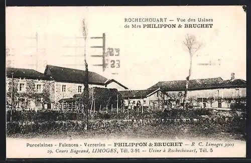 AK Rochechouart, Vue des Usines de Mrs Philippon & Bruchet