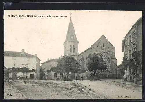 AK Peyrat-le-Chateau, La Place de l`Église