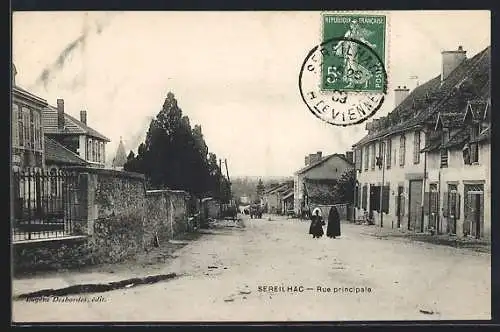 AK Sereilhac, Rue principale, Strassenpartie