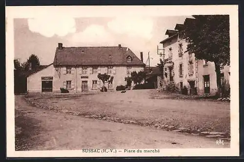 AK Sussac /H.-V., Place du marché