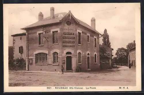 AK Roussac /Hte Vienne, La Poste