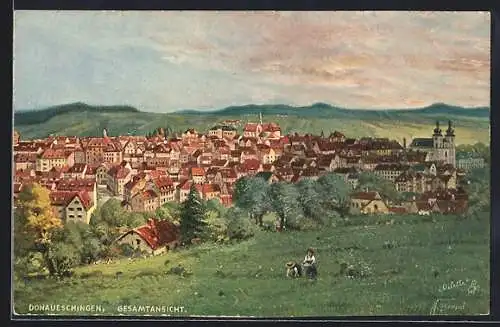 Künstler-AK Donaueschingen, Gesamtansicht