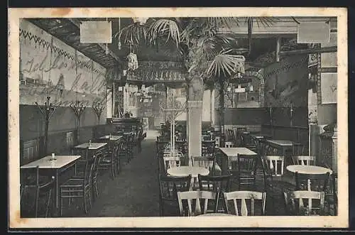 AK Mannheim, Cafe Karl Theodor, Innenansicht