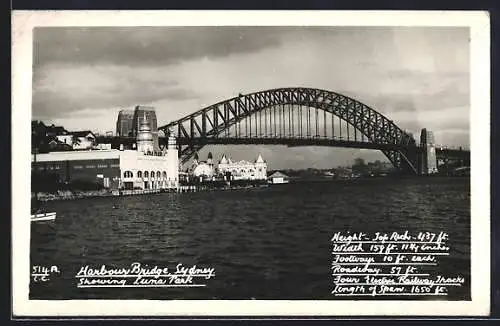 AK Sydney, Harbour Bridge, Showing Luna Park