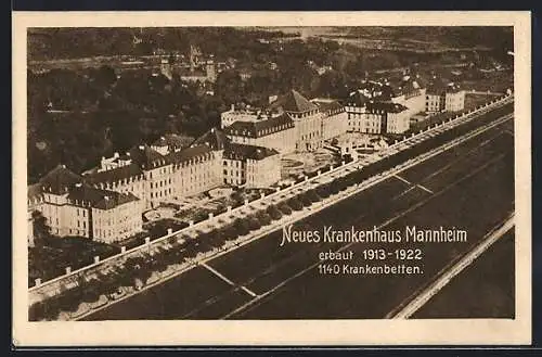 AK Mannheim, Neues Krankenhaus aus der Vogelschau