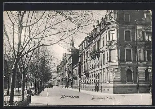 AK Mannheim, Partie in der Bismarckstrasse