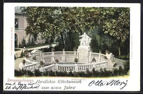 AK Donaueschingen, Donauquelle, von oben gesehen