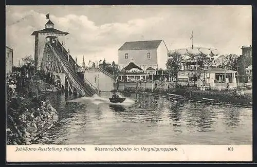 AK Mannheim, Jubiläums-Austellung, Wasserrutschenbahn im Vergnügungspark