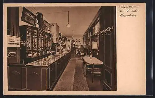 AK Mannheim, Restaurant Landkutsche, Bar, Strasse D5, 3