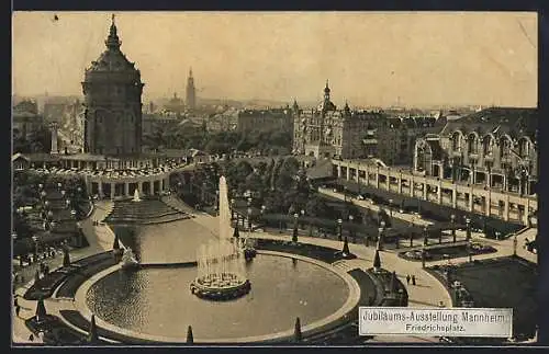 AK Mannheim, Blick auf den Friedrichsplatz