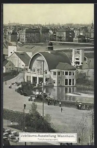 AK Mannheim, Jubiläums-Ausstellung 1907, Teichrestaurant auf dem Ausstellungsgelände