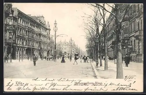 AK Köln-Neustadt, Strassenbahn auf dem Hohenzollernring