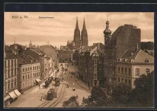 AK Köln, Gereonstrasse mit Strassenbahnen