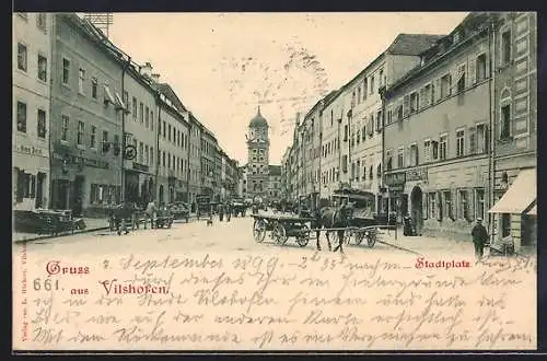 AK Vilshofen, Blick auf den Stadtplatz