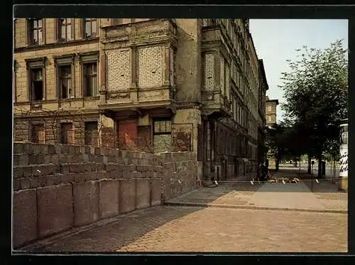 AK Berlin, die Mauer an der Bernauer Strasse