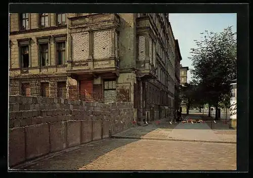 AK Berlin, die Mauer an der Bernauer Strasse