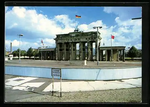 AK Berlin, Brandenburger Tor von der Westberliner Seite