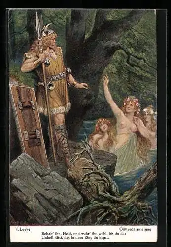 AK Götterdämmerung, F. Leeke, 3. Aufzug, Nibelungen