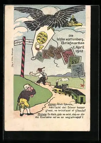 AK Die letzten württembergischen Briefmarken