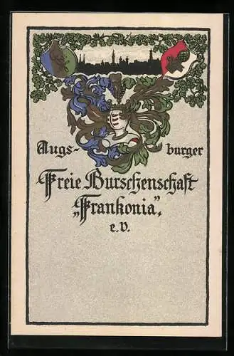 AK Augsburg, Wappen der Freien Burschenschaft Frankonia