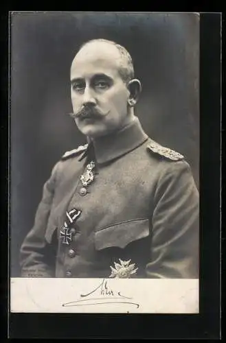 AK Grossherzog Friedrich von Baden in Uniform mit Orden