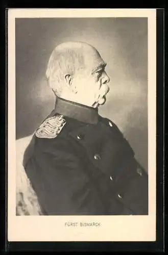 AK Fürst Bismarck, der gealterte Reichskanzler sitzend portraitiert