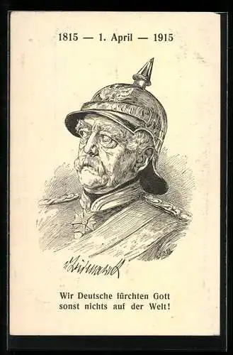 Künstler-AK Bismarck im Portrait